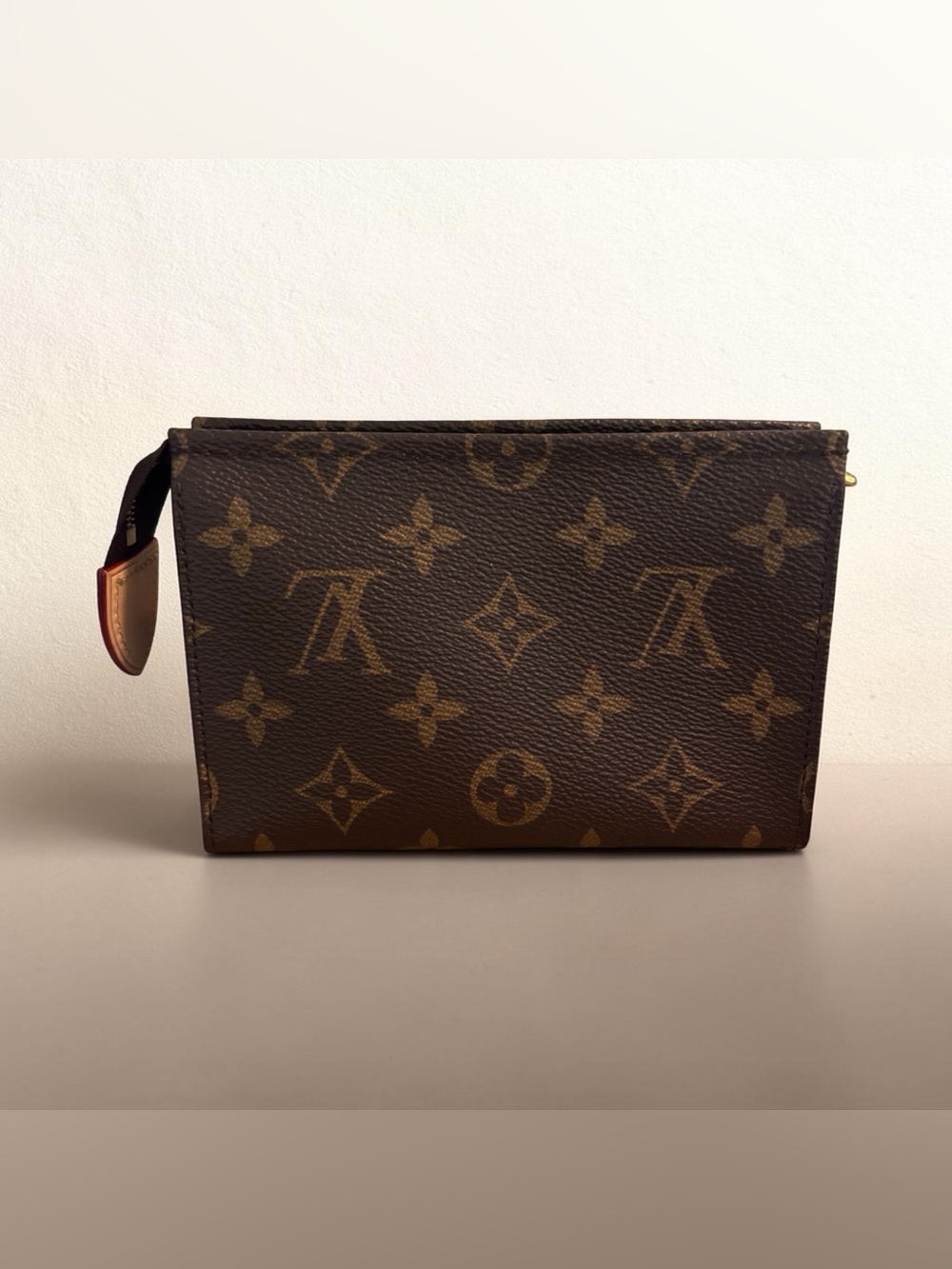 Discontinued Louis Vuitton Monogram Canvas Brown & Tan Zip Toilet Tree Bag
